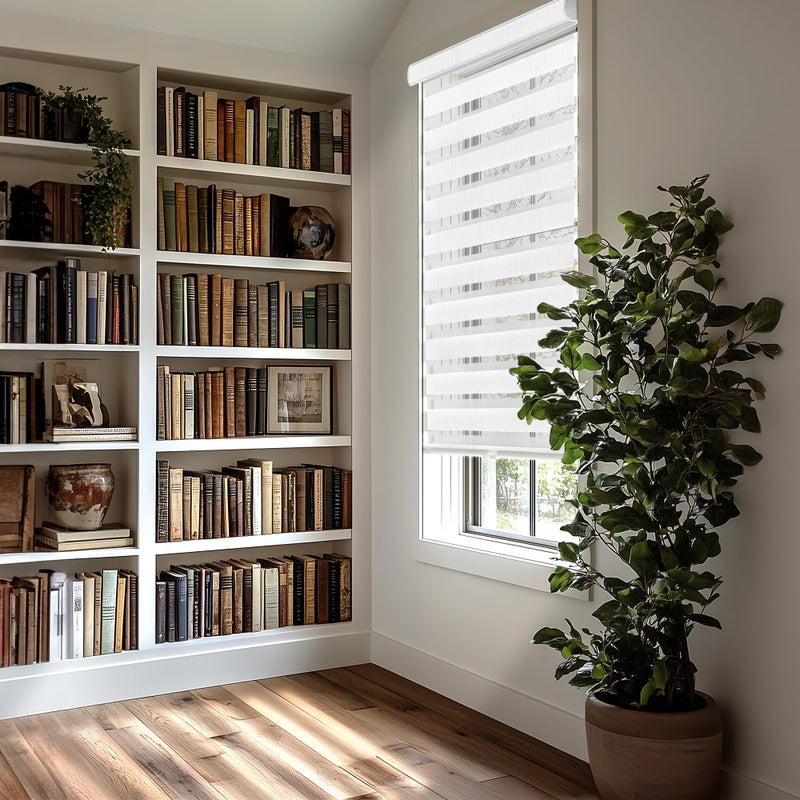 CHICOLOGY Zebra Blinds , Roller Window Shades , Blinds for Windows , Roller Shades for Windows , Window Shades for Home , Window Shades , Pull Down Shades for Windows , 35"W X 72"H , Basic Arctic - Image 3
